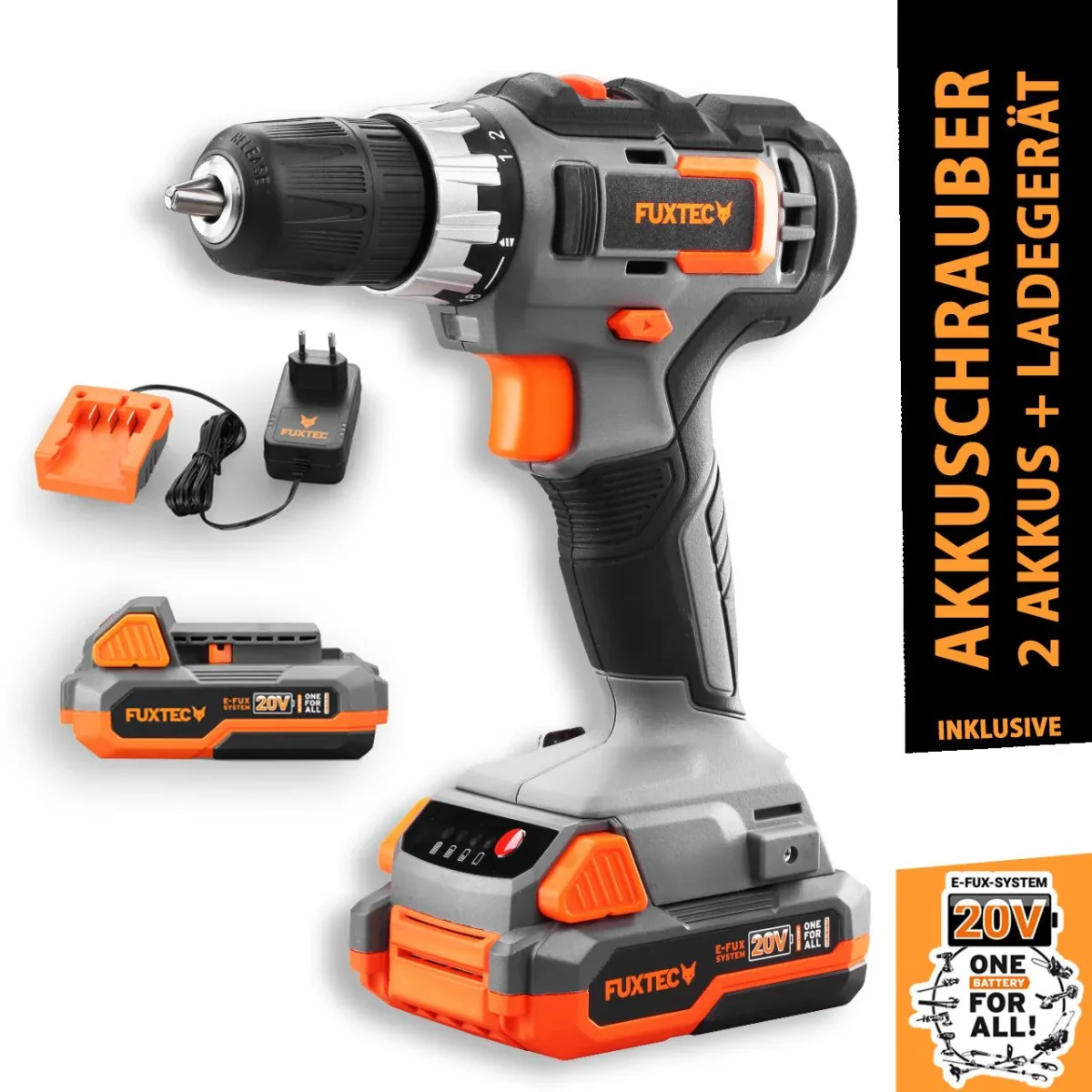 Visseuse sans fil 20V FUXTEC FX-E1BS20 - Set avec 2 batteries 2Ah et chargeur 1A – Image 2